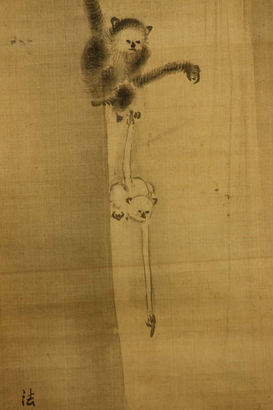 狩野安信 『猿猴拾月之図』【掛軸 Hanging scroll】浮世絵・掛軸・書画 