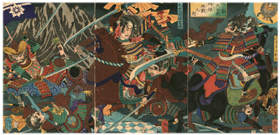 芳年 Yoshitoshi 『賎ヶ峯大合戦両雄血戦之図』‐島左近・賤ヶ岳の戦い‐