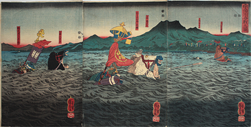 国芳　Kuniyoshi　『宇治川之合戦』