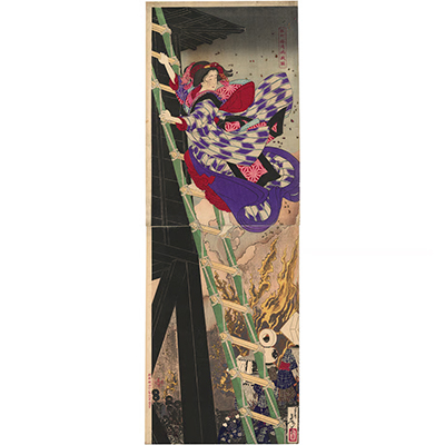 芳年 「松竹梅湯嶋掛額」