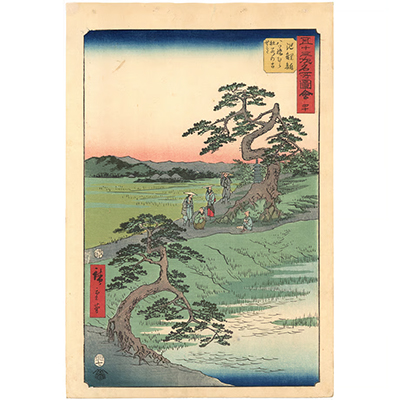 広重 「五十三次名所図会　池鯉鮒」(竪絵東海道)