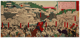吟光 Ginkou 『鹿児嶋新聞　熊本城戦争図』-西南戦争-