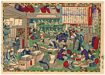 三代広重 Hiroshige�V 『大日本物産図会　東京錦絵製造之図』‐浮世絵制作‐
