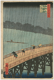 広重 Hiroshige 『名所江戸百景　大はしあたけの夕立』