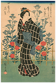 広重 Hiroshige 『四季の花園　桔梗』