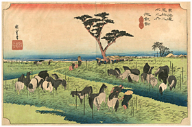 広重 Hiroshige 『東海道五拾三次之内　池鯉鮒』-保永堂版-