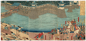 国芳 Kuniyoshi 『(清洲城割普請の図)』-信長・秀吉-