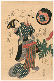 国芳 Kuniyoshi 『当盛美人合　五節句の内　青陽』‐猫の図‐