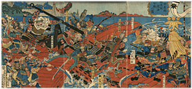 富信 Tominobu 『源義経蝦夷国合戦之図』